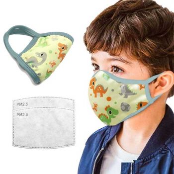 Kids 3-Layer  Safety Face Mask w/ filter Full Color o