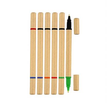 Environmental Recycle Ball-Point Pen With Double Caps
