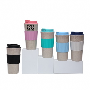 16Oz Double-Wall Mug Portable  Wheat Straw Coffee Mug Carry-on Fashion Simple Car Wheat Cup