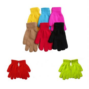 Magic Acrylic Knitted Solid Color Gloves