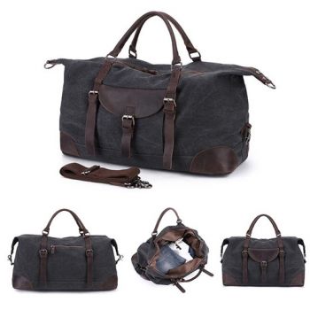 Duffel Bag Waterproof Canvas Leather Bag