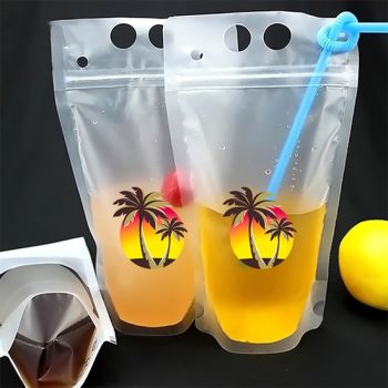 Full color Imprint 16 oz Drink pouches