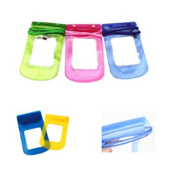 Button Closure PVC Waterpoof Pouch/Case With A Lanyard