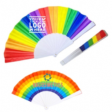 Rainbow Hand Folding Fans