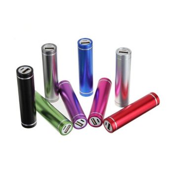 Cylindrical 2200 mAh Metal Portable Charger For Smart Phones