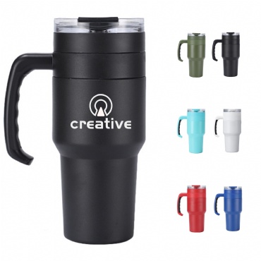 30 Oz. Stainless Steel Travel Mug W/ Handle