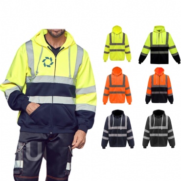 Hi Viz Reflective Safety Fleece Hoodie