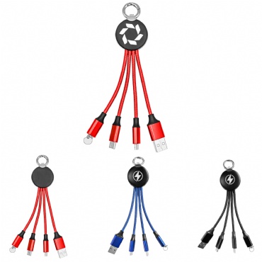 Customizable Charge Luminous 4-in-1 Key Chain Charging Cable
