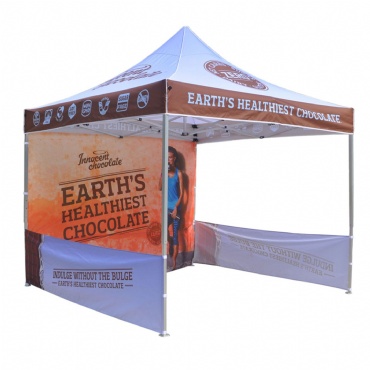 10x10 Ft Standard Hex Aluminum Frame (40mm post, 1.3mm gauges) w/ Dye Sublimation Canopy W/Walls