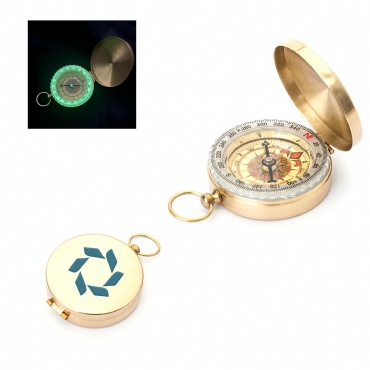 Customizable Pocket Luminous Camping Survival Compass Copper