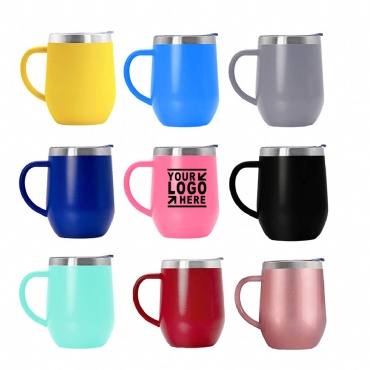 12 Oz. Vacuum 304 Insulated Stainless Steel Wine Cup W/Handle