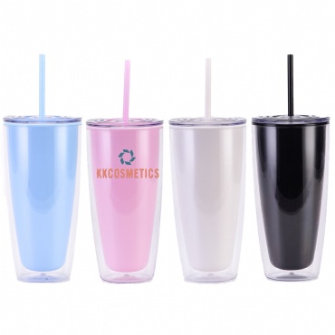 26 Oz Customizable Double Wall Tumbler W/Straw