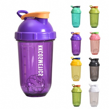 Customizable 17Oz Capsule Shape Protein Shaker Bottles w/Mix Ball