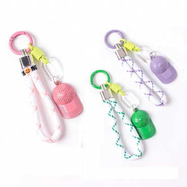 Braided Lanyard Key Chain With Cap