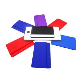 Adhesive Silicone Card Case With Side Open For Phones