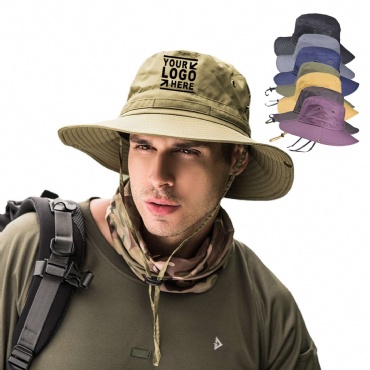 Customizable Unisex Breathable Wide Brim Bucket UPF50+ Sun Boonie Hat