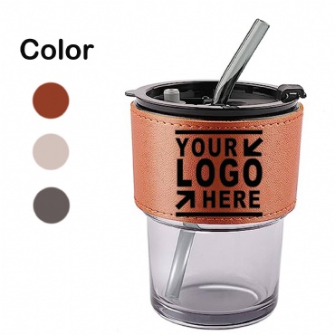 14OZ. Customizable Bamboo Shaped Glass With Sheath and Lid