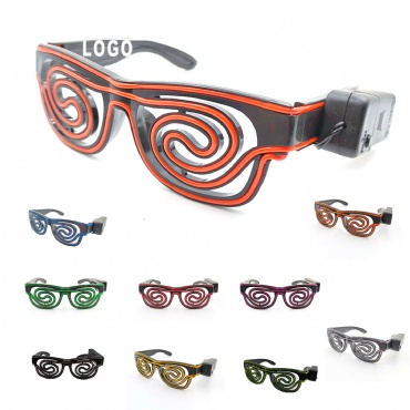 Led Light Up Glowing Spiral Cold Light Glasses