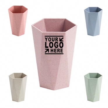 12Oz Customizable Thickened Wheat Straw Diamond-Shaped Cups