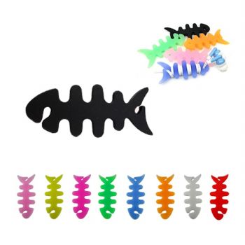 Silicone Portable Fish Bone Earphone Cable Cord Winder Wrap