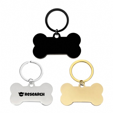 Bone Shape Dog Tag Keychain