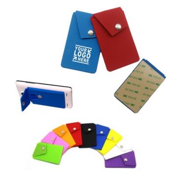 Silicone Phone Wallet  Car Holder w/Snap Button