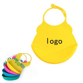 Baby Soft Silicone Waterproof Saliva Dripping Kid Feeding Bib