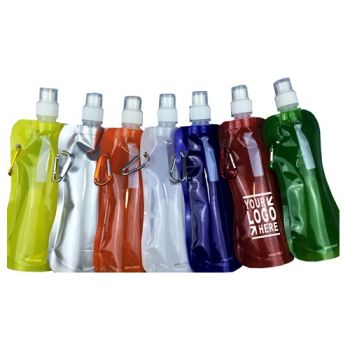 16 oz Foldable Water Bottle With Matching Carabiner