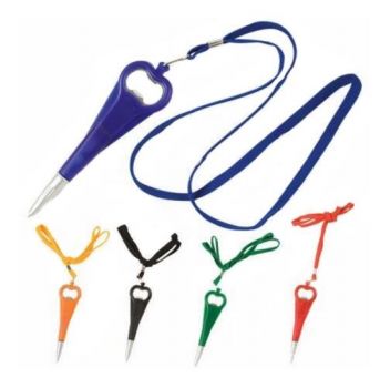Bottle Opener Magnet Pen with Lanyard