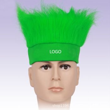 Flag Football Soccer Fans Wig Head Cap For Sports Carnival