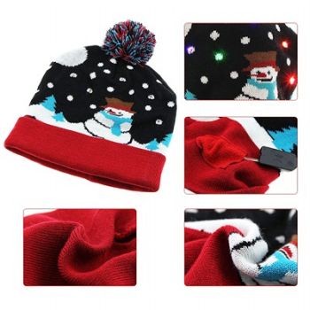 Christmas Beanie with LED Flashlight