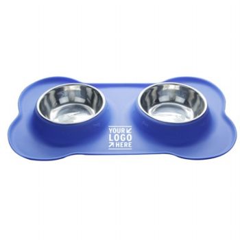 Bone Shape Silicone Pet Bowls Feeder Set