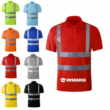 Class 2 Breathable Hi Viz Reflective Safety Short Sleeve Polo Shirt